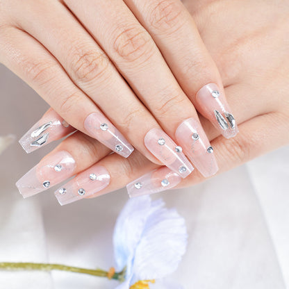 Glamorous Rhinestone Press-On Nails Acalora