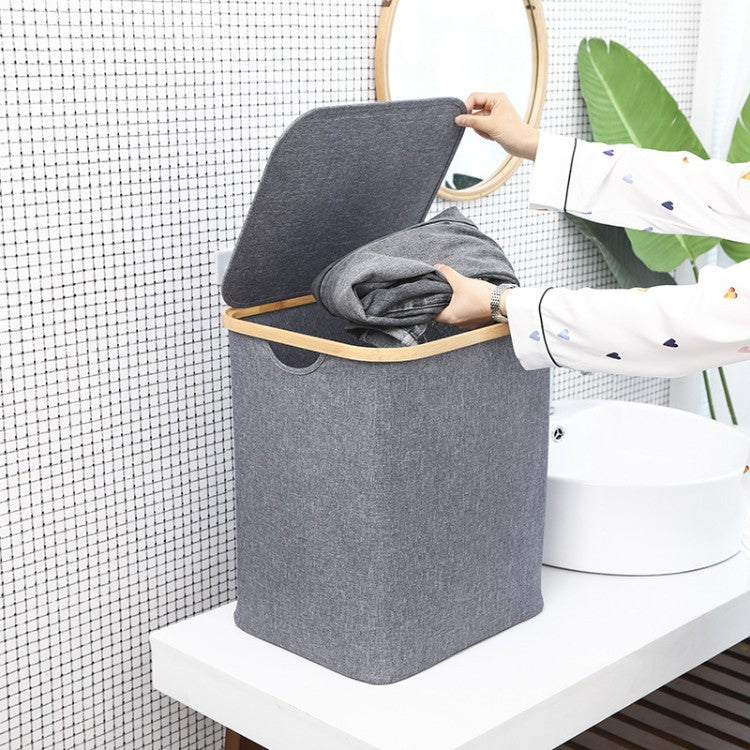 Storage basket with wooden frame Acalora