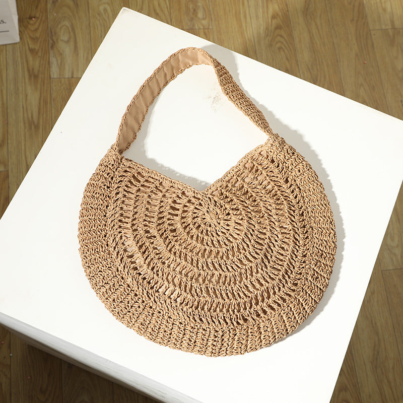 Women's Handmade Round Raffia Bag Karnz