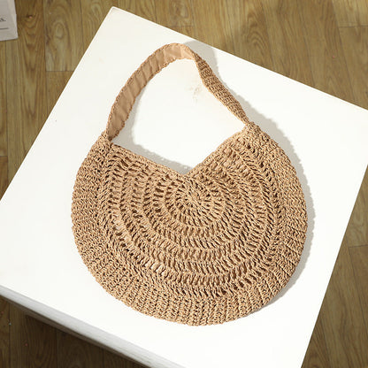 Women's Handmade Round Raffia Bag Karnz