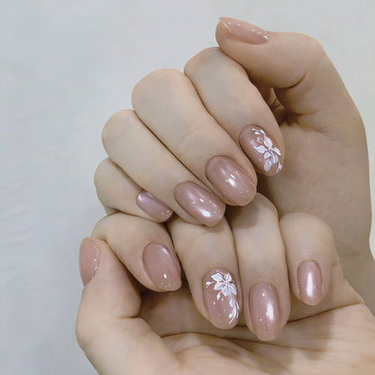 Artificial nails with elegant flower decoration Acalora