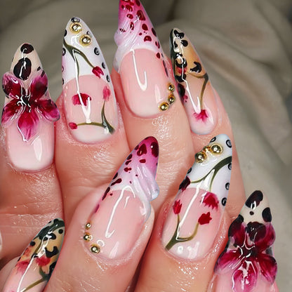 Premium Floral Acrylic Nail Art Set Acalora