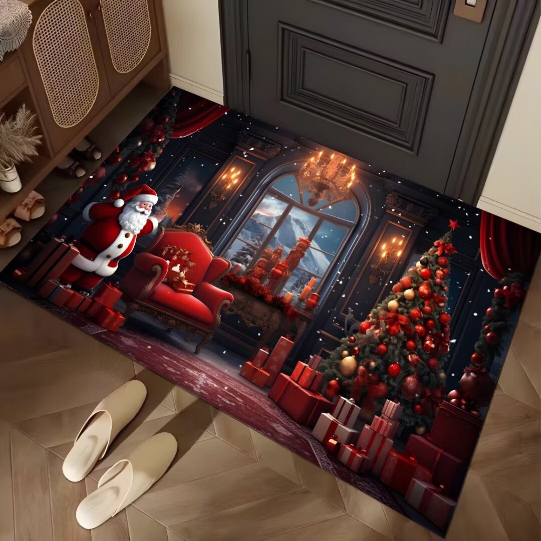 Festive Winter-Themed Entrance Mat