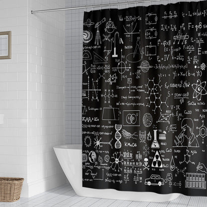 Shower Curtain with Scientific Equation Design