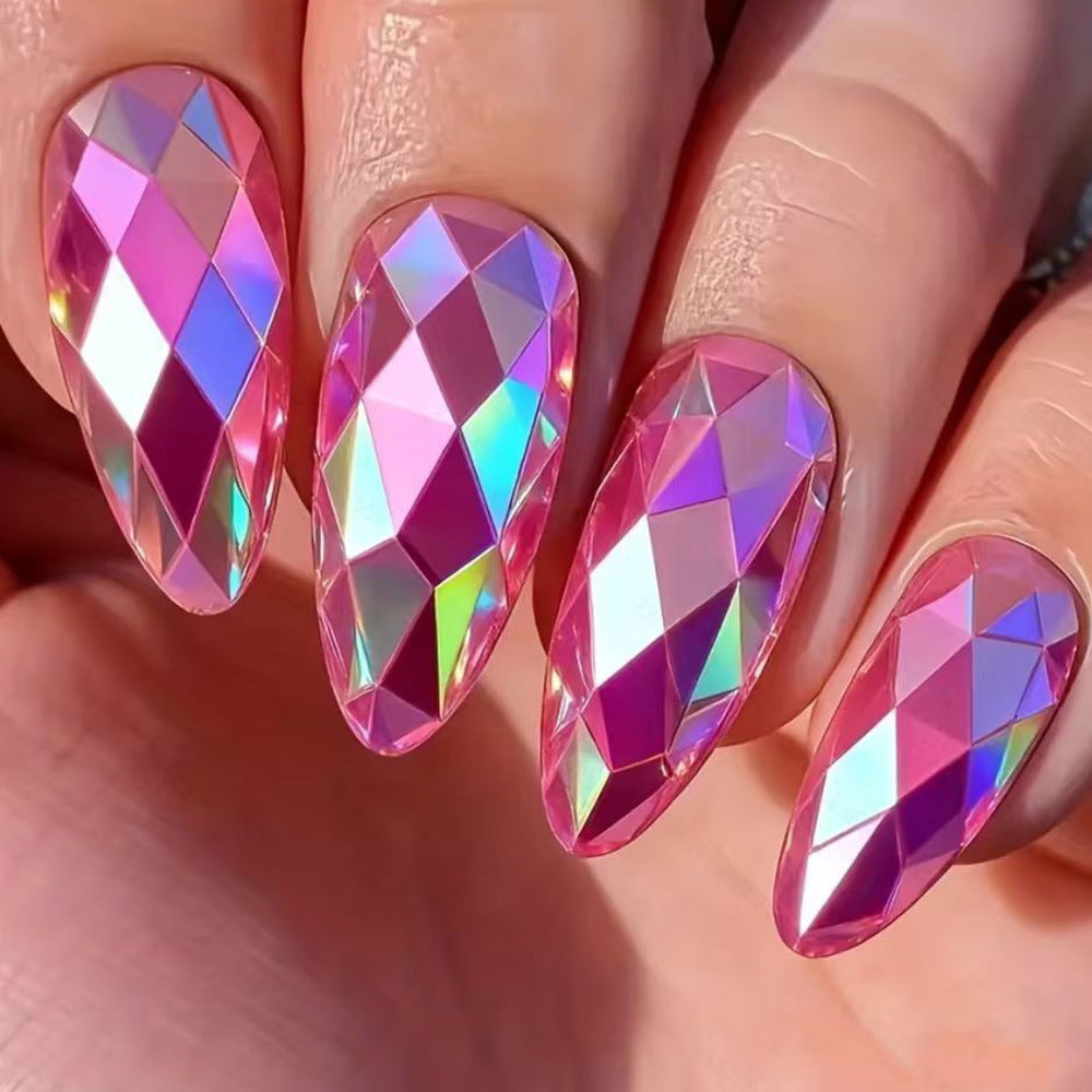 Artificial nails with geometric crystal design Acalora