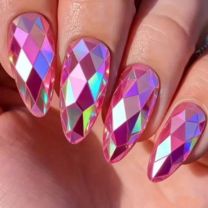 Artificial nails with geometric crystal design Acalora
