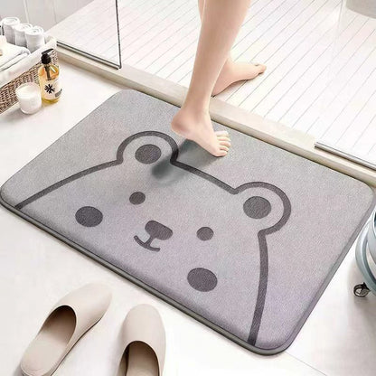 Absorbent Cartoon-Themed Bath Mat