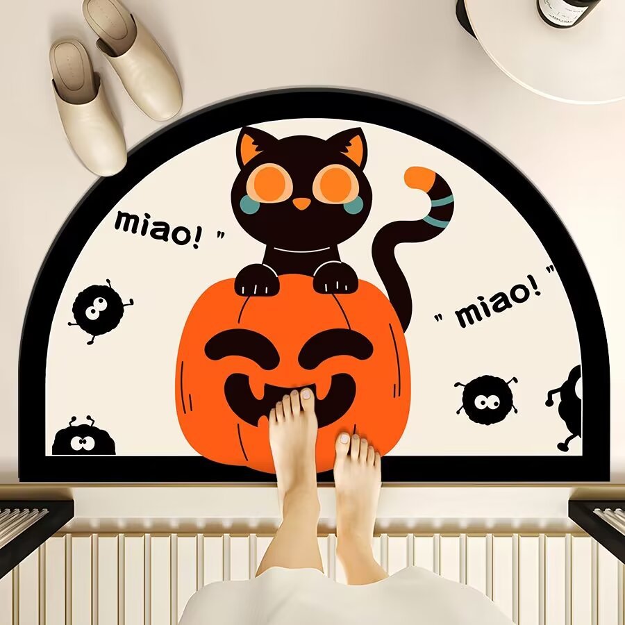 Fun Cat-Themed Bathroom Mat