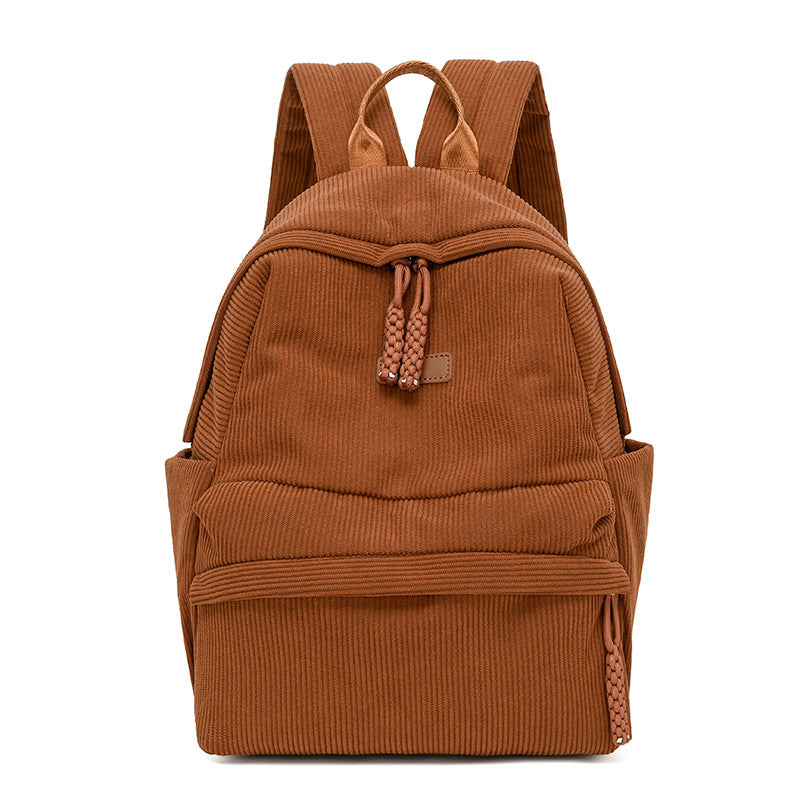 Stylish Corduroy Backpack Acalora