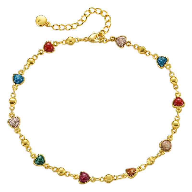 Heart Charm Anklet Acalora