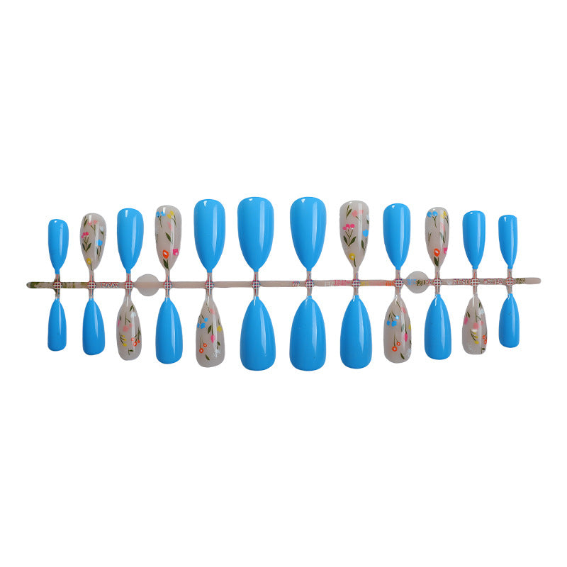 Detailed Floral Design Press-On Nail Set Acalora