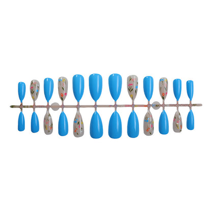 Detailed Floral Design Press-On Nail Set Acalora