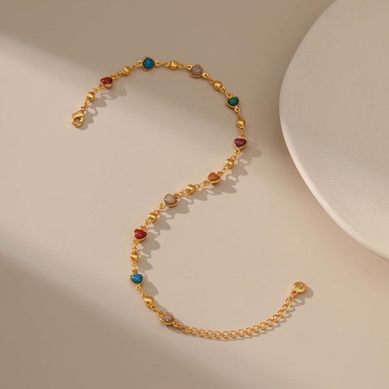 Heart Charm Anklet Acalora