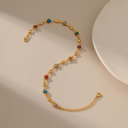 Heart Charm Anklet Acalora