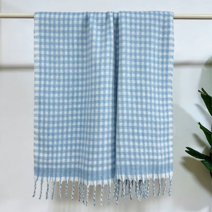 Checkered Fringe Scarf