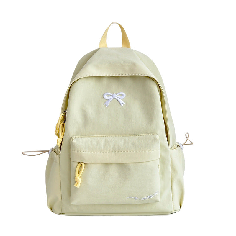 Bow-Embossed Casual School Backpack Bowlift
