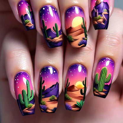 Artistic Desert-Themed Nail Art Acalora