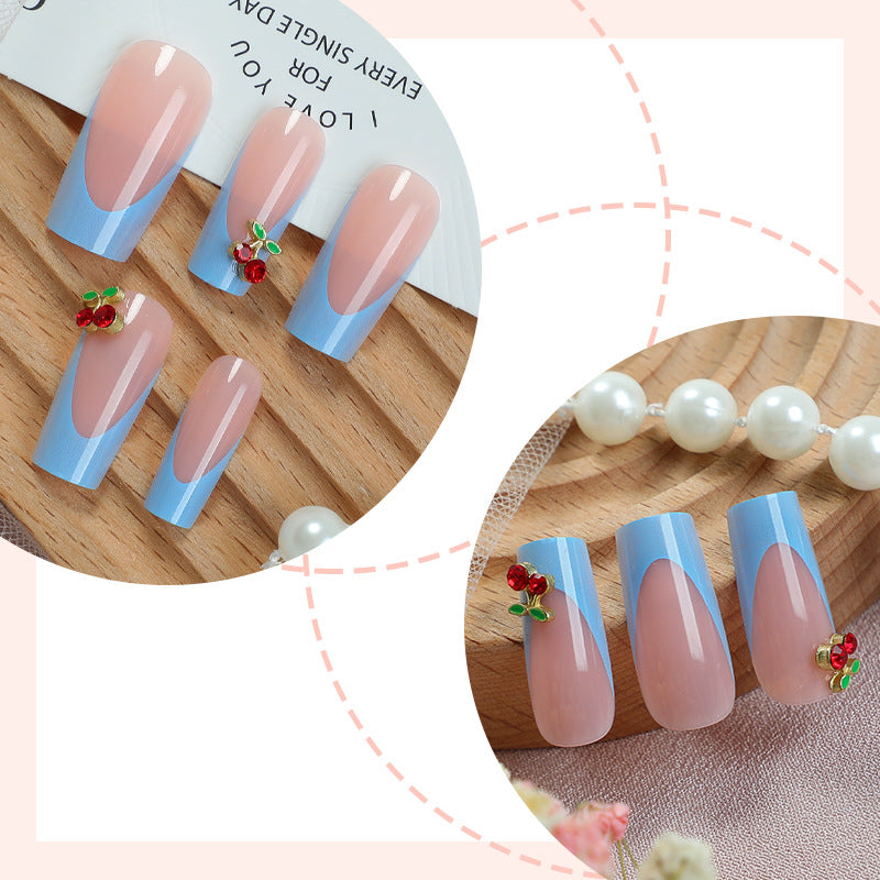 Decorative Press-On Nail Set with Floral Accents Acalora 1788495993