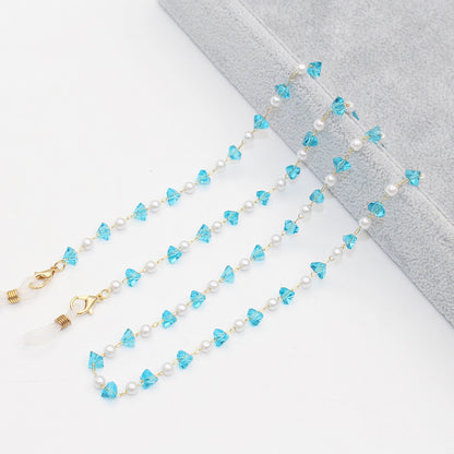 Stylish Pearl and Crystal Eyewear Chain Acalora