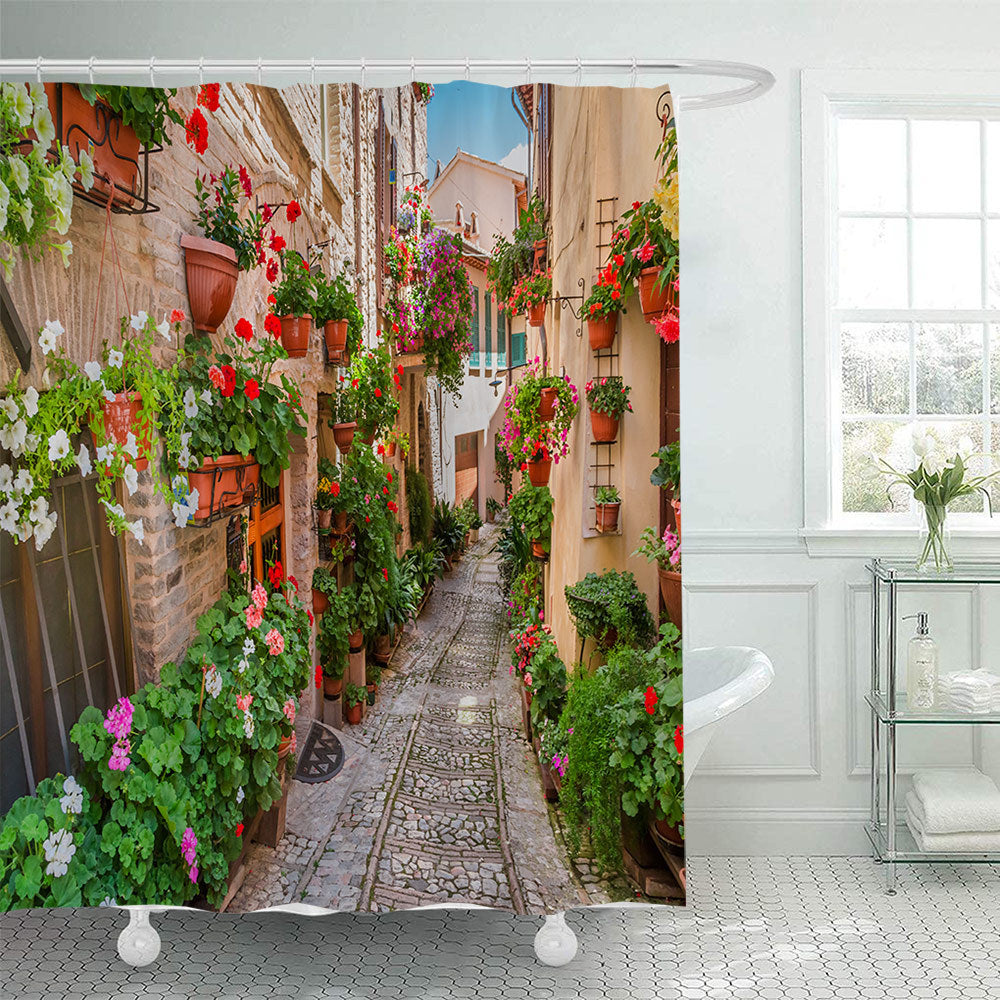 Floral Lane-Inspired Shower Curtain