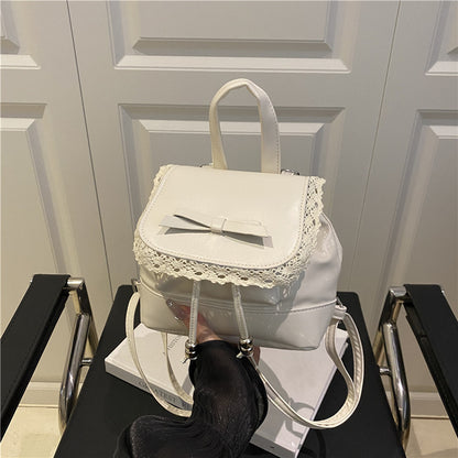 Cute Lace-Trimmed Mini Backpack Acalora