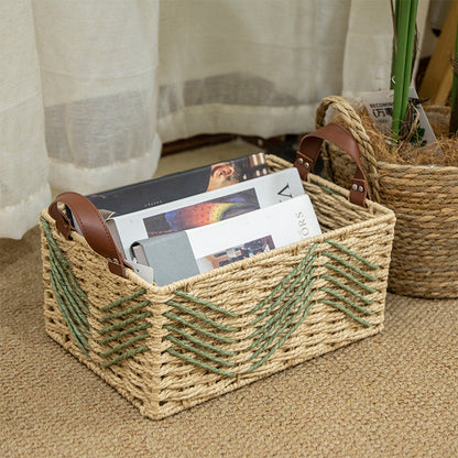 Handmade storage basket made of natural fibers Acalora