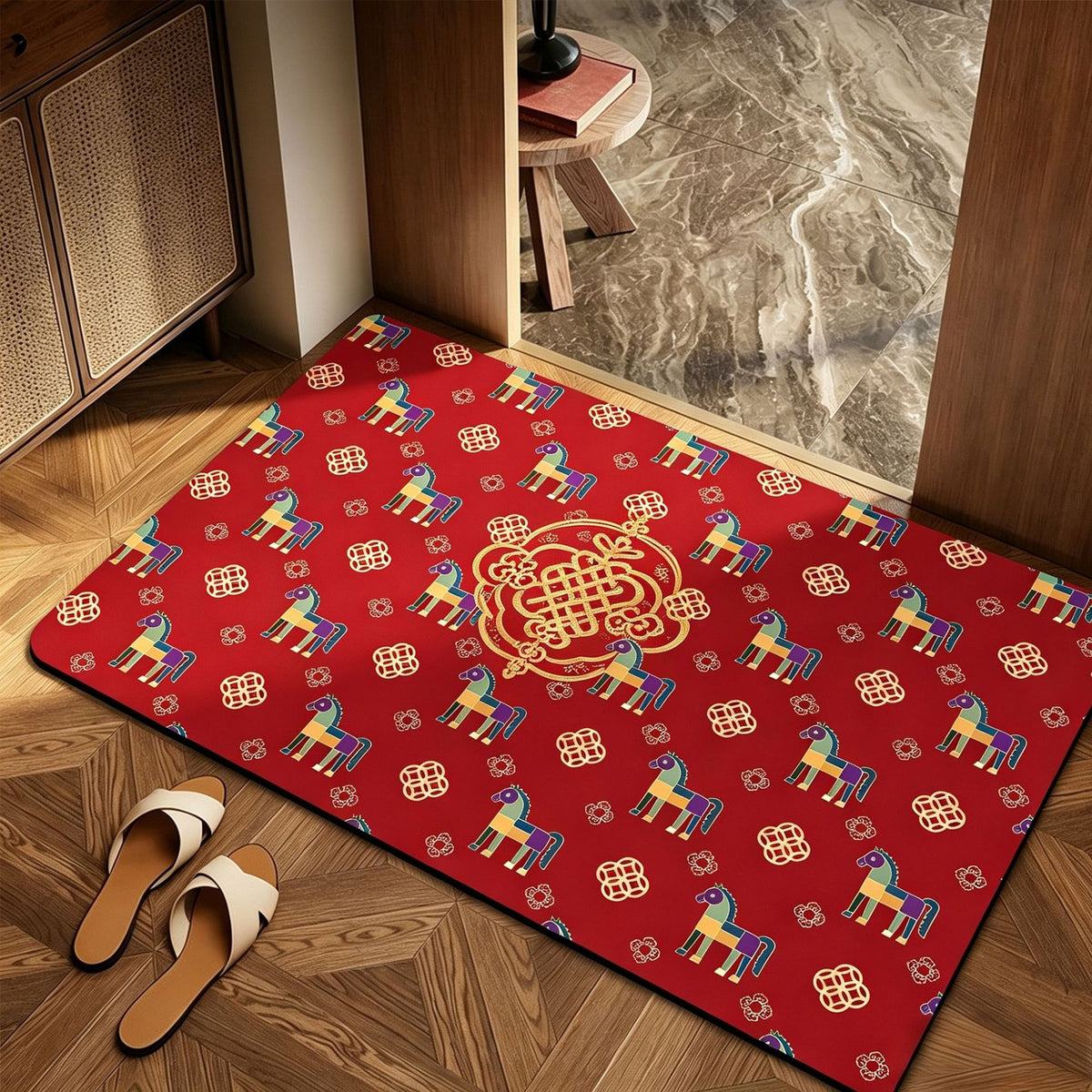 Playful Horse-Themed Memory Foam Bath Mat Acalora