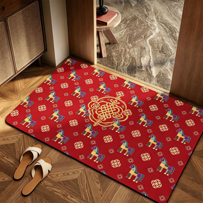Playful Horse-Themed Memory Foam Bath Mat Acalora