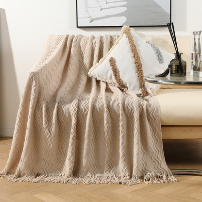 Unisex Decorative Knit Throw Blanket
