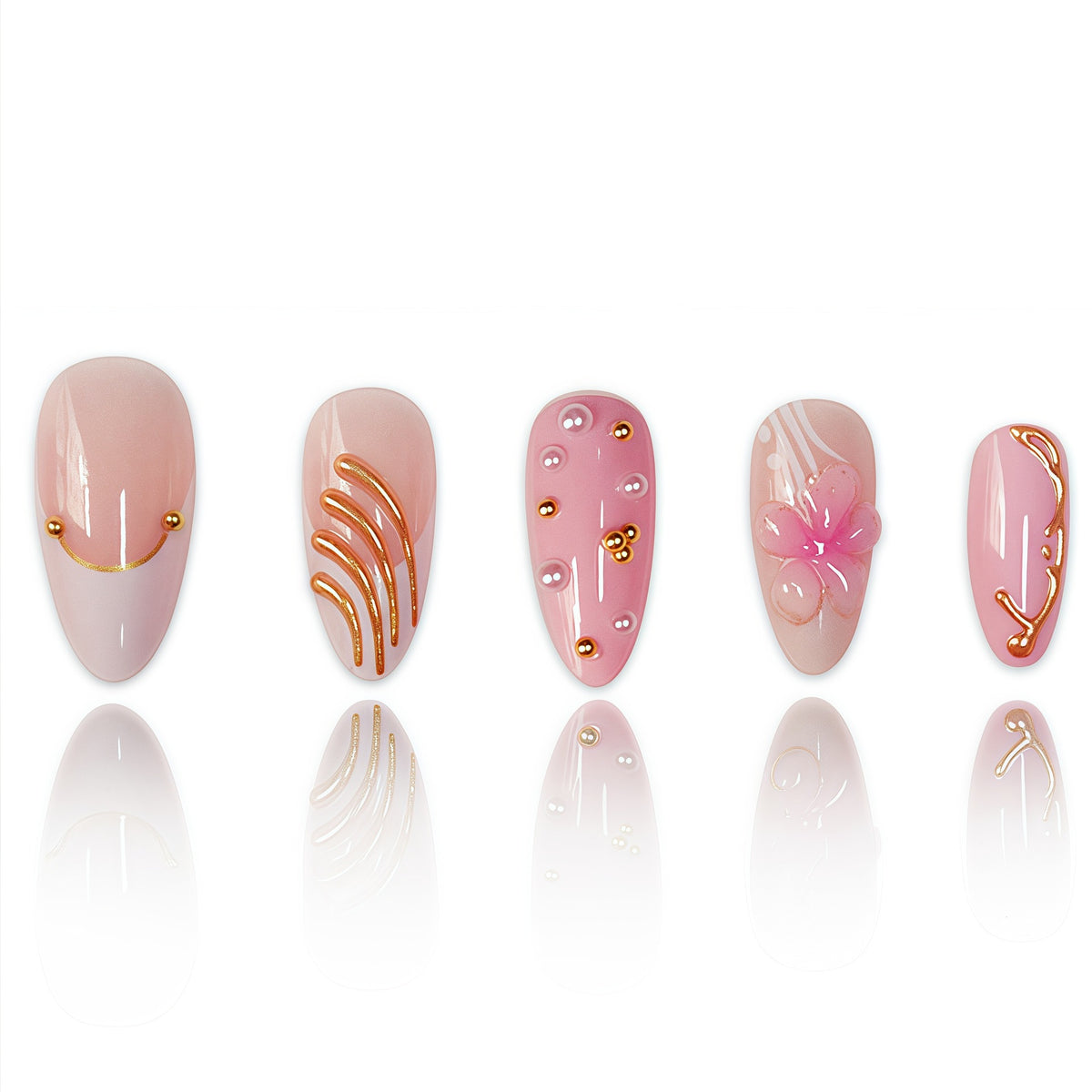 Elegant Floral Stiletto Nail Art Acalora