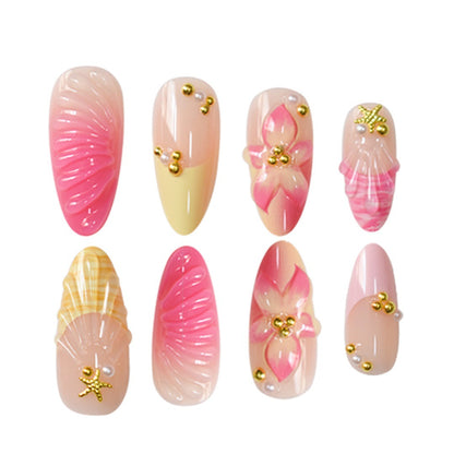 Artistic 3D Shell Press-On Nail Set Acalora