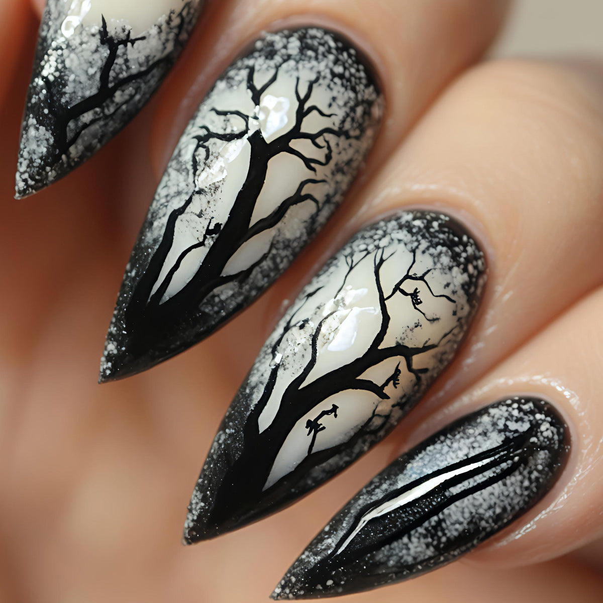 Artistic Nature-Inspired Nail Art Acalora