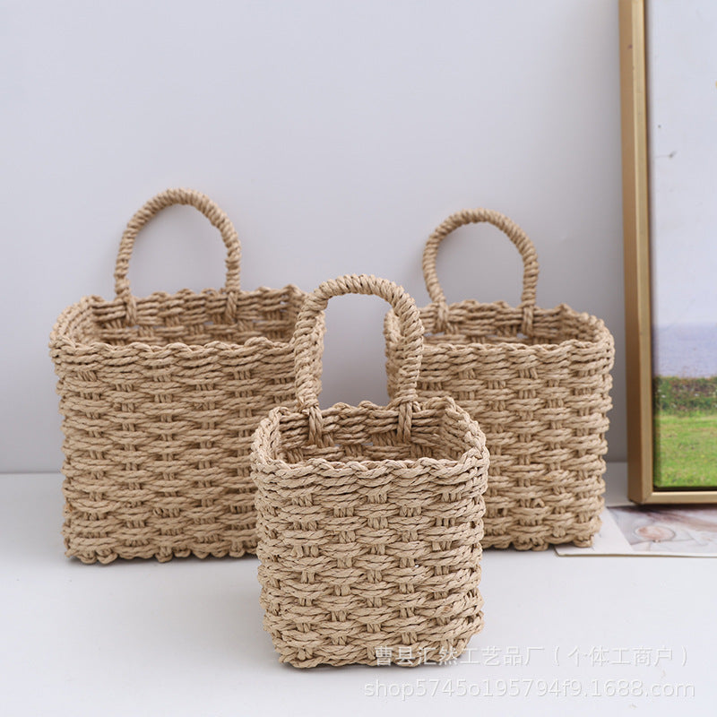 Natural Fiber Handwoven Storage Basket Acalora