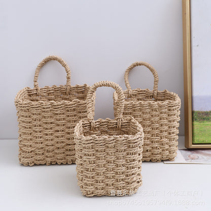 Natural Fiber Handwoven Storage Basket Acalora
