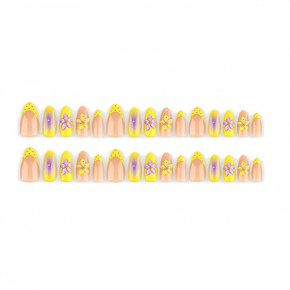 Premium Artificial Nails with intricate floral decorations Acalora