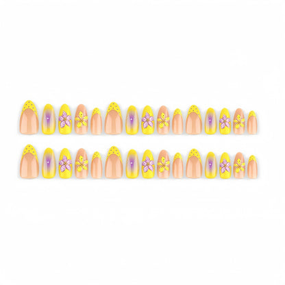 Premium Artificial Nails with intricate floral decorations Acalora