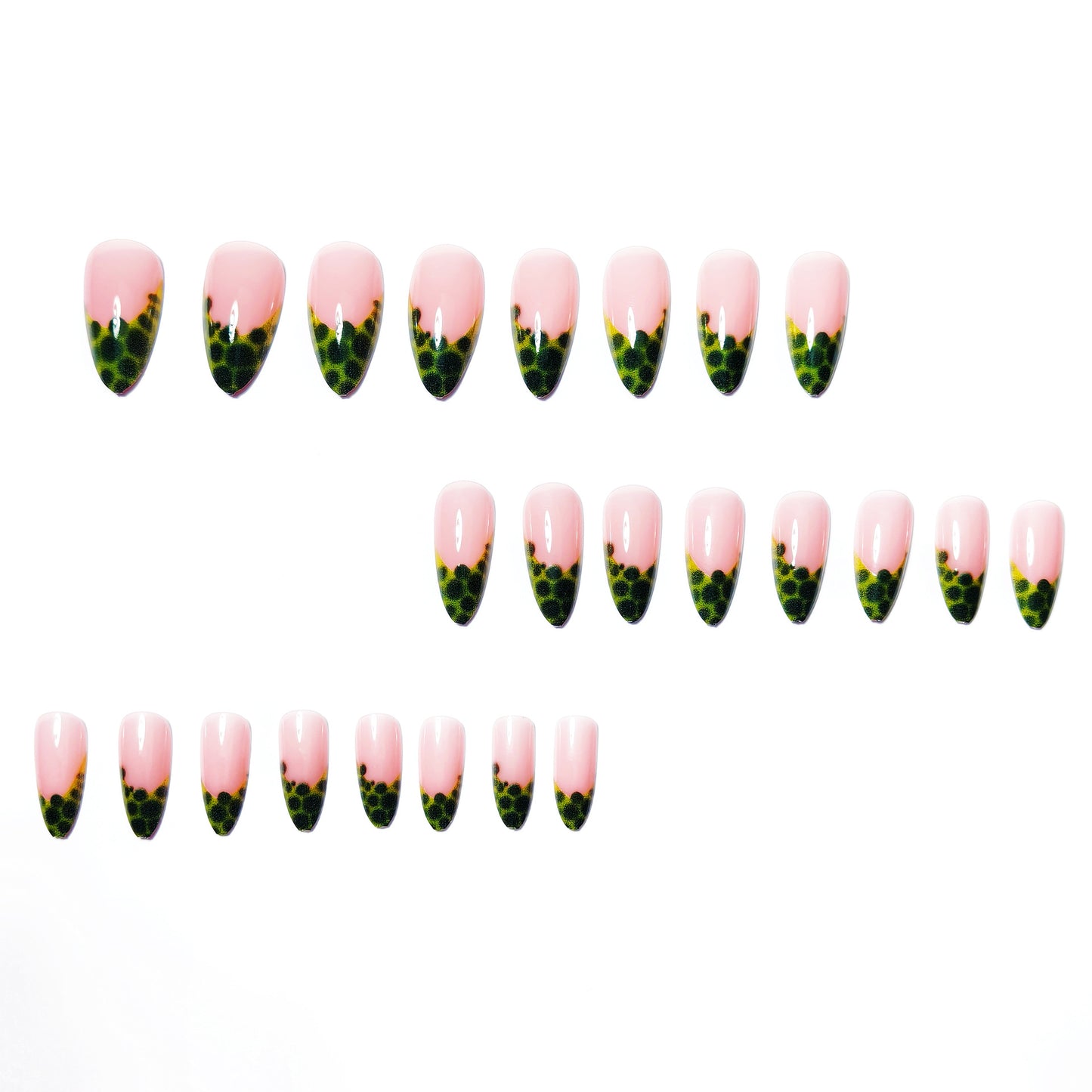 Artistic Green-Gradient Gel Nail Art Acalora