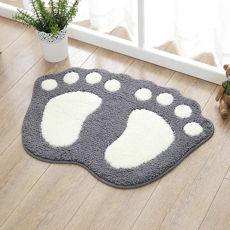 Cute Cartoon Footprint Bath Mat
