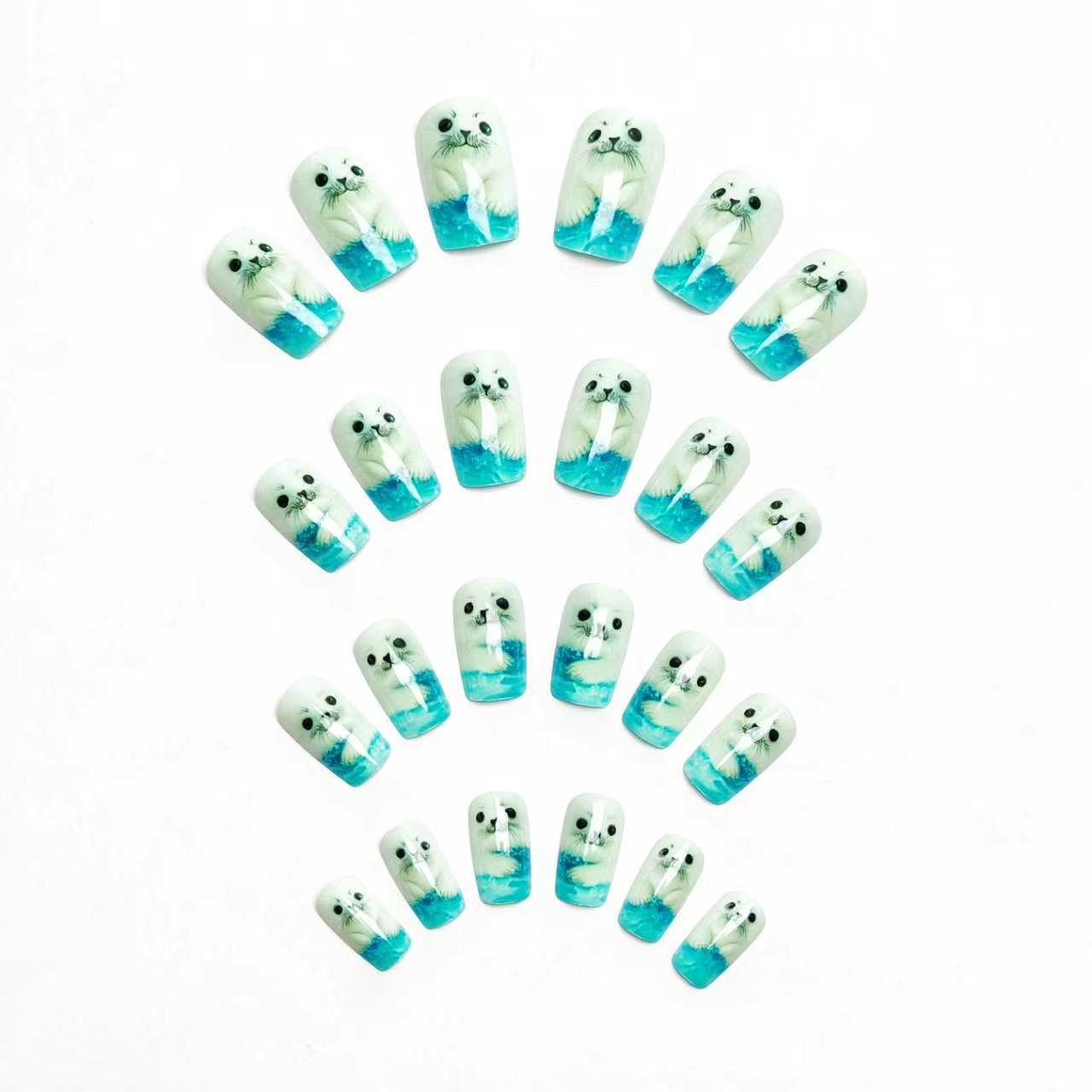 3D Seal-Themed Nail Art Acalora