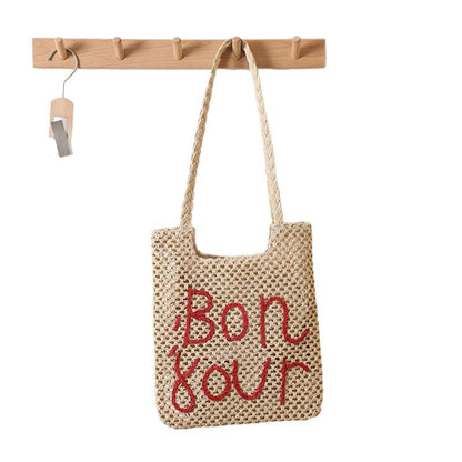 Women's Handmade Basket Bag with Fancy Lettering Karnz