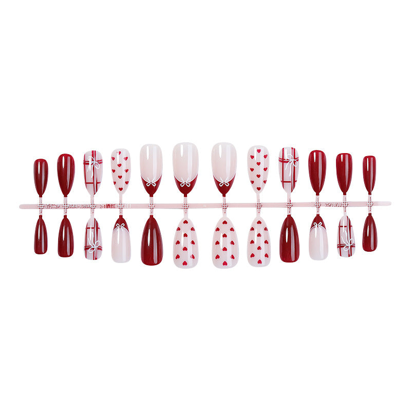 Heart-Themed Press-On Nail Set Acalora