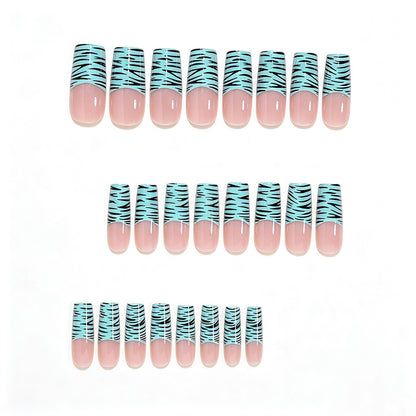 Artistic Long French Tip Nail Art Wraps Acalora