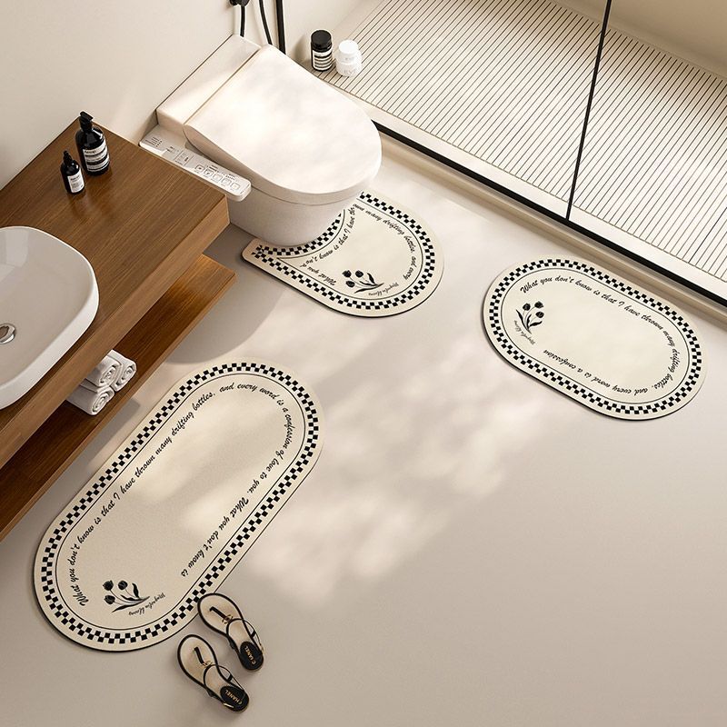 Elegant Floral Design Bath Mat Set