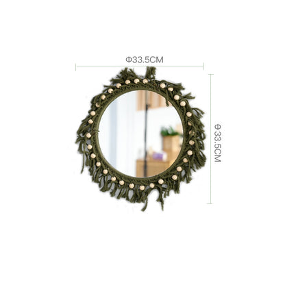 Beef mirror with macrame frame