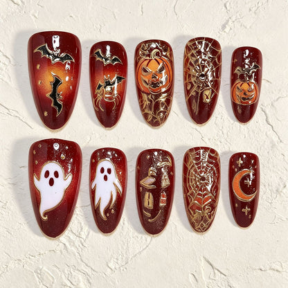 Halloween-Themed Decorative Press-On Nails Acalora