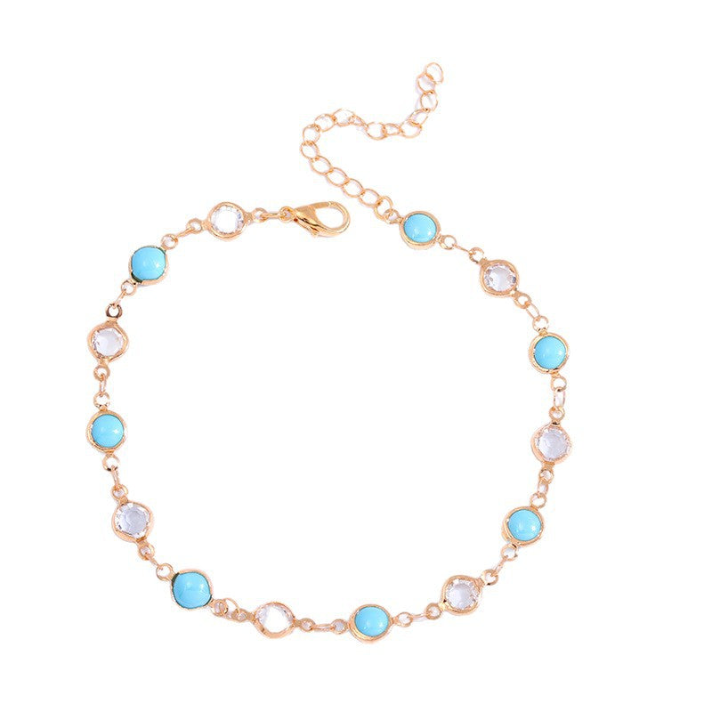Decorative Gemstone Anklet Acalora