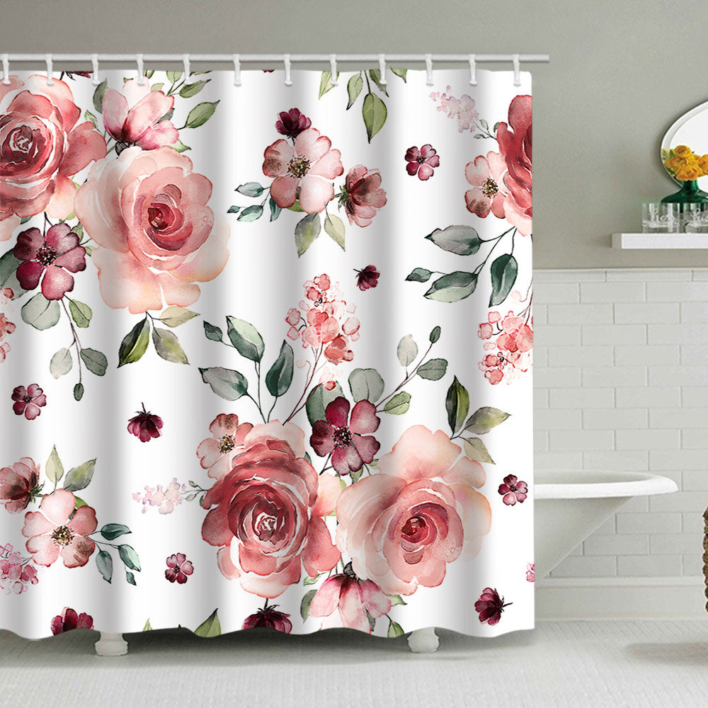Floral Print Shower Curtain