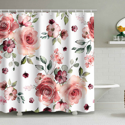 Floral Print Shower Curtain