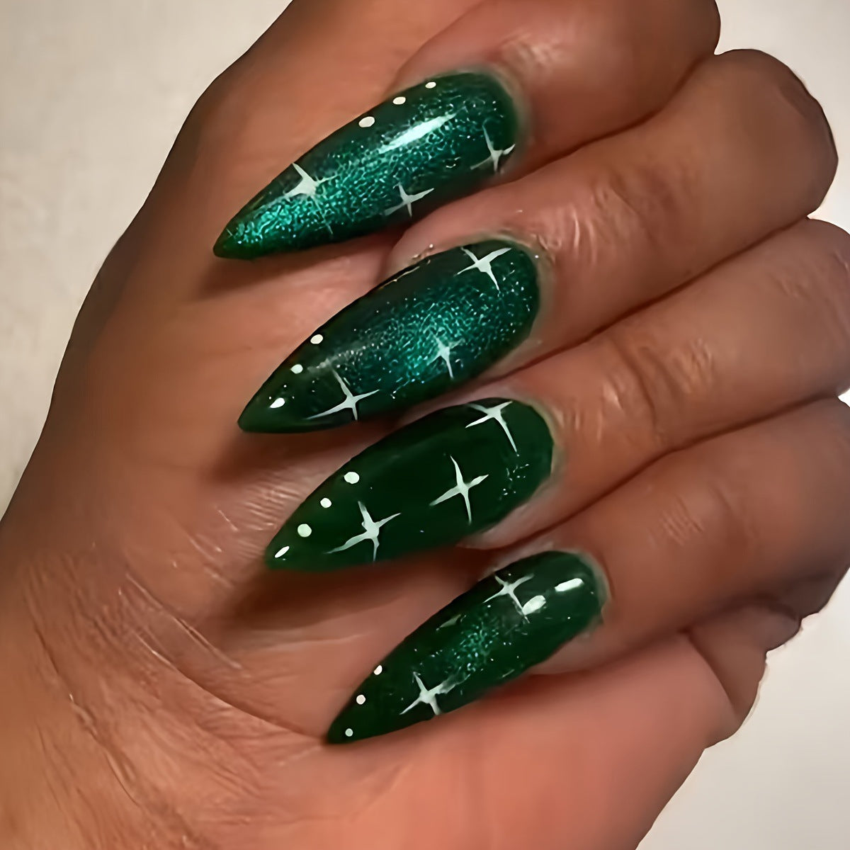 Glittering Starlit Nail Art Acalora