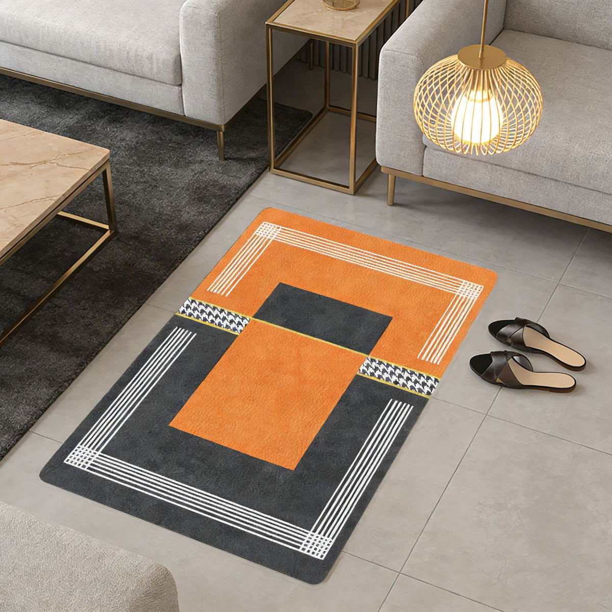 Decorative Geometric Pattern Area Mat Acalora